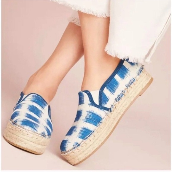 SAM EDELMAN Ikat Print Espadrilles Slip On Platform - Picture 1 of 14